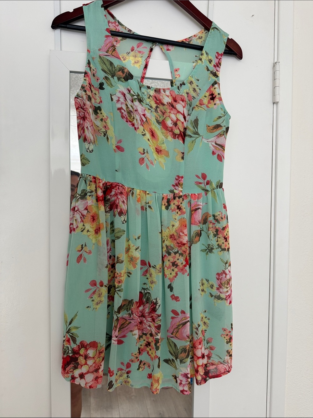 Windsor Mint Floral Keyhole Fit & Flare Dress